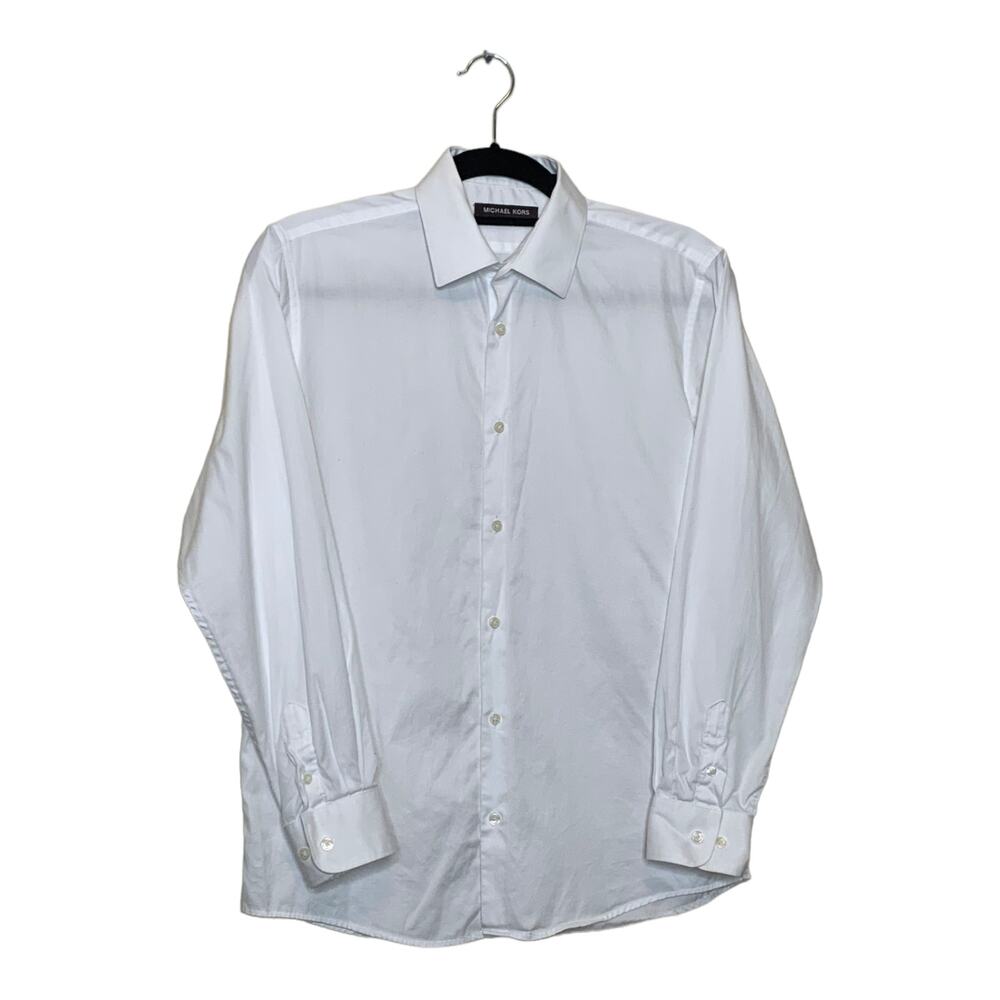 Michael Kors men white long sleeves dress buttoned up shirt 18 - XXL